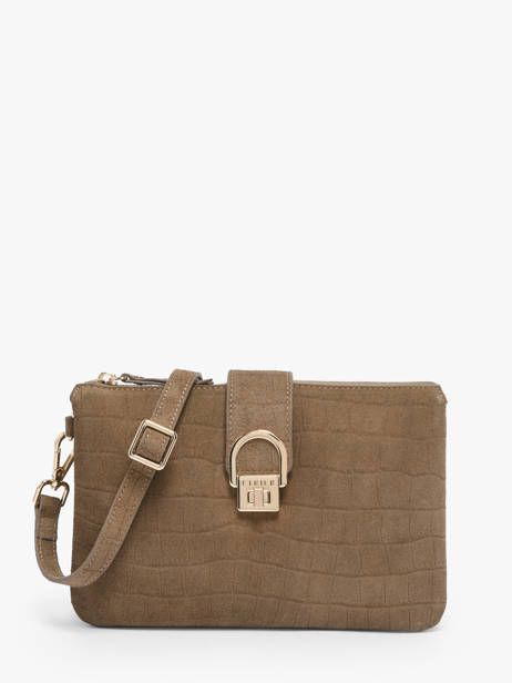 Sac Bandoulière Equestre Croco Cuir Etrier Gris equestre croco EECQ0143